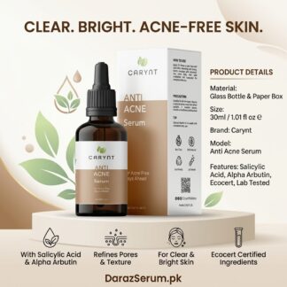 Carynt Anti Acne Serum with Salicylic Acid & Alpha Arbutin 30ml for Clear and Bright Skin
