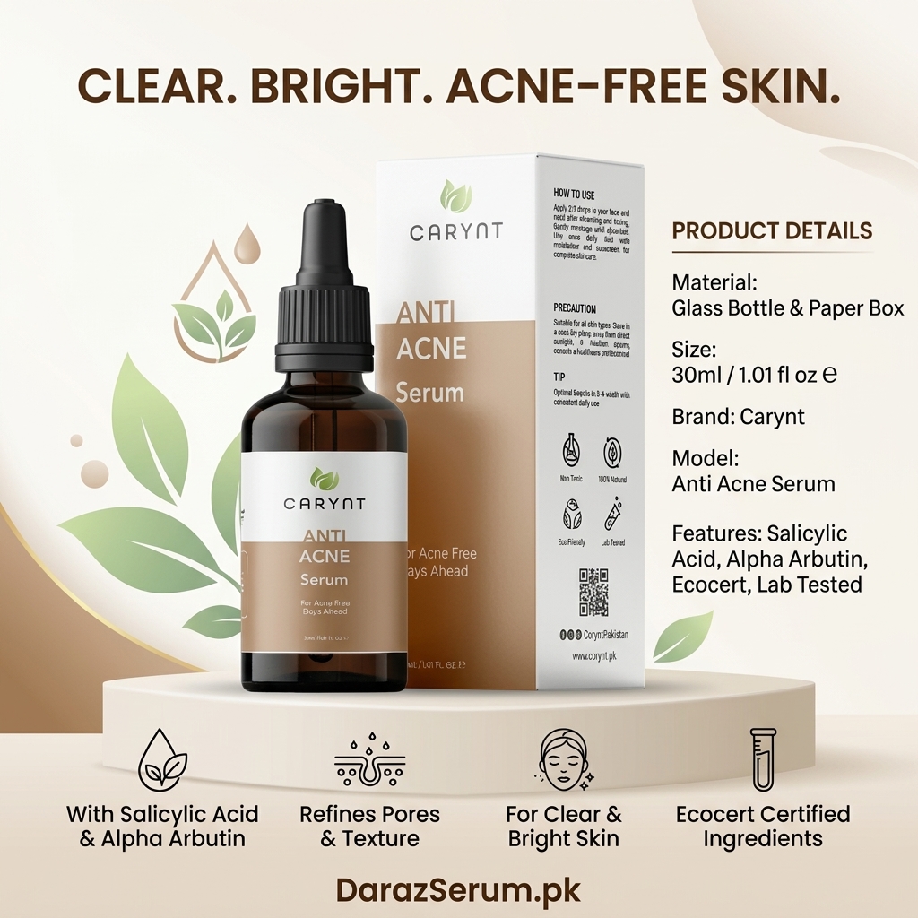 Carynt Anti Acne Serum with Salicylic Acid & Alpha Arbutin 30ml for Clear and Bright Skin
