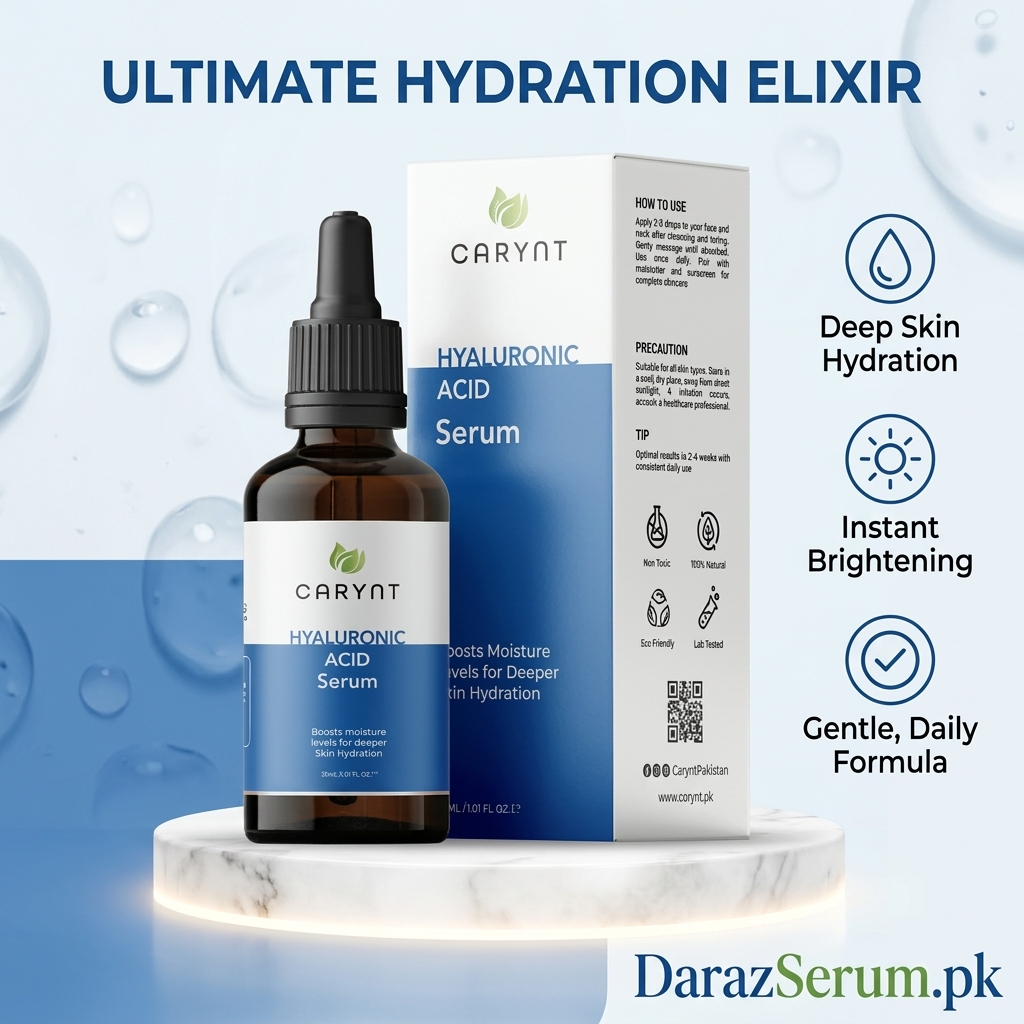 Carynt Hyaluronic Acid Serum with Niacinamide & Panthenol – Hydrating & Brightening Formula – 30ml