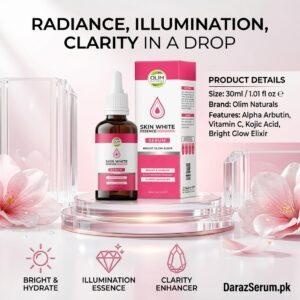Olim Naturals Skin White Brightening Serum 30ml with Alpha Arbutin, Vitamin C & Kojic Acid In Pakistan
