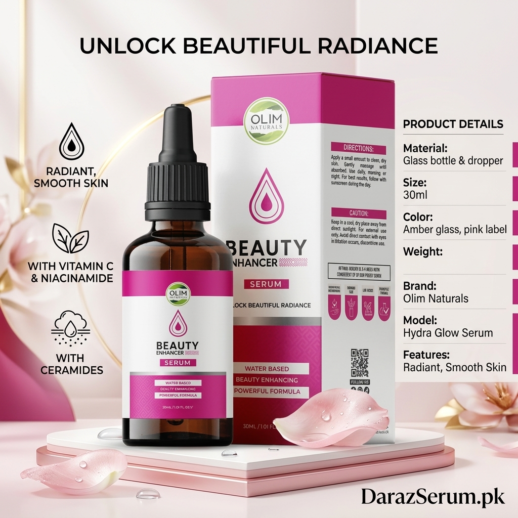 Olim Hydra Glow Serum with Vitamin C, Niacinamide & Ceramides – 30ml for Radiant, Smooth Skin