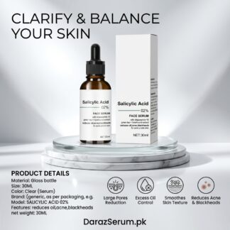 Salicylic Acid 2% Face Serum for Large Pores, Oil Control & Smooth Skin – 30ML
