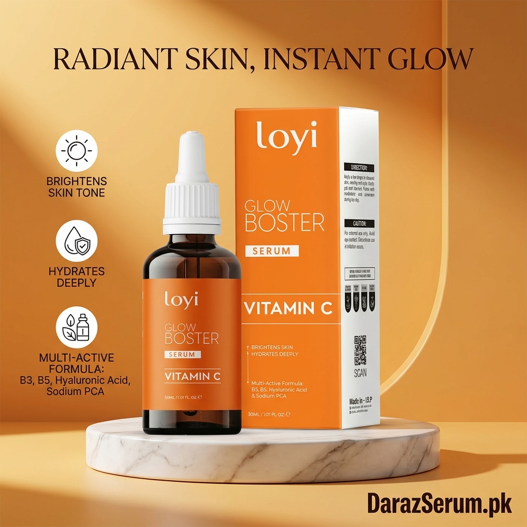 LOYI Vitamin C Glow Serum – Skin Brightening & Dark Spot Corrector – 30ml