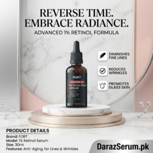 Fort 1% Retinol Face Serum Anti Aging Face Serum for Lines, Wrinkles & Glass Skin
