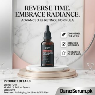 Fort 1% Retinol Face Serum Anti Aging Face Serum for Lines, Wrinkles & Glass Skin