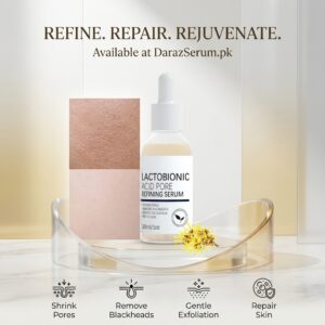 Lactobionic Shrink Pores Face Serum with Lactobionic Acid, Witch Hazel & Ceramides – 30ml