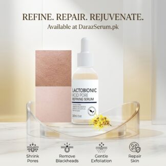 Lactobionic Shrink Pores Face Serum with Lactobionic Acid, Witch Hazel & Ceramides – 30ml