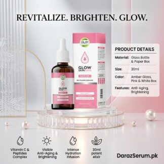 Olim Naturals Facial Glow Serum – Vitamin C + Peptides – Anti-Aging & Brightening – 30ml