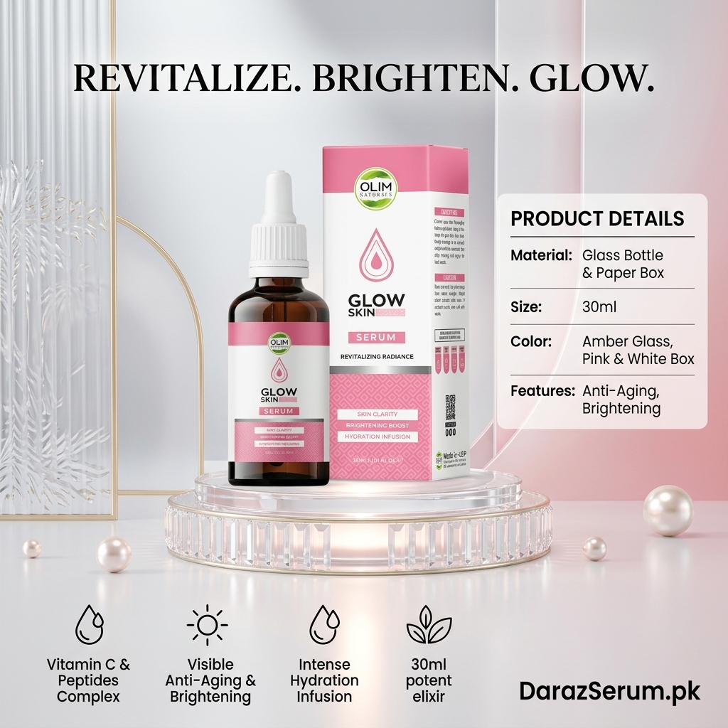 Olim Naturals Facial Glow Serum – Vitamin C + Peptides – Anti-Aging & Brightening – 30ml
