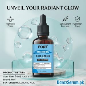 FORT Hyaluronic Acid Face Serum – Glowing & Whitening Skin Hydration | 30ml