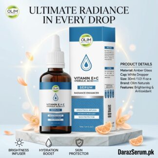 Olim Naturals Vitamin E + C Ferulic Acid Serum – Brightening & Antioxidant Face Serum – 30ml
